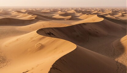 Desert dunes with golden sunlight - ultra realistic photo