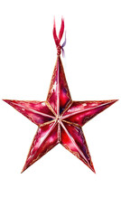Fototapeta premium Watercolor a beautiful red star ornament with intricate details