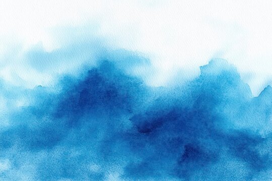 abstract blue watercolor wash with soft cloudlike textures evoking calm and depth