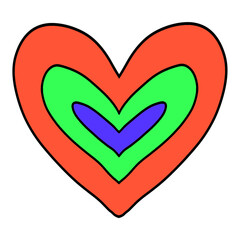 heart with multiple colors
