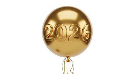 Festive golden balloon with year 2026 for new year celebration