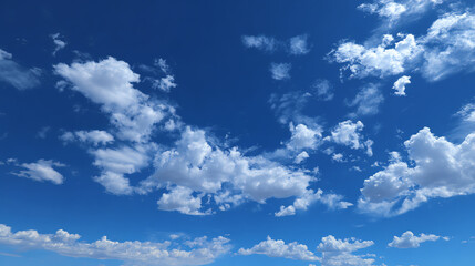 A captivating view of fluffy white clouds against a bright blue sky, perfect for nature enthusiasts and sky lovers.
