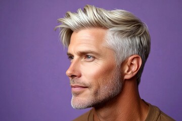 Chic men's ivy league haircut - midlife white man with blond hai