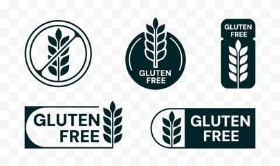 Obraz premium Gluten free badge label design. Healthy Gluten label set.