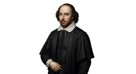 Portrait of William Shakespeare a renowned English playwright and poet.