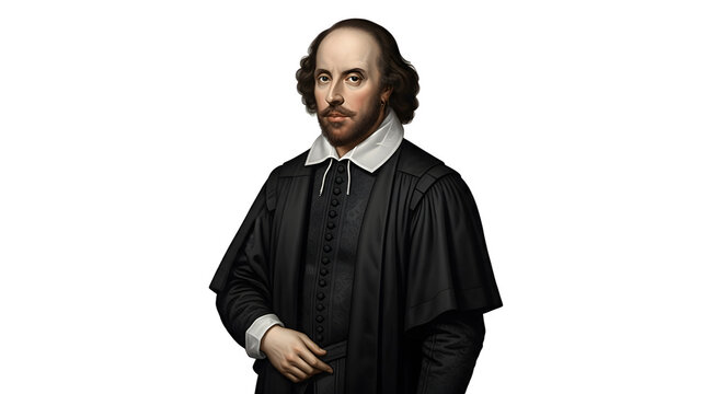 Portrait of William Shakespeare a renowned English playwright and poet.