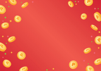 散らばるコインの背景素材