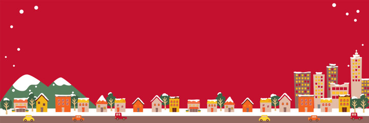 冬の街並みの背景素材