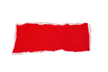 Rectangular Torn Piece of Red Paper
