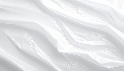 Obraz premium Wrinkled white plastic sheet with soft, bright highlights