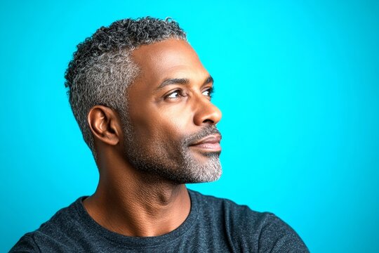 A refined and stylish man with a natural look. A studio glamour