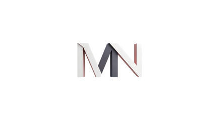 Minimalist MN Letter Logo Design with Modern Geometric Style.