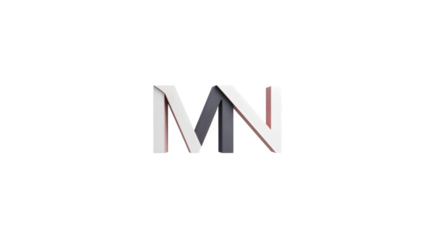 Minimalist MN Letter Logo Design with Modern Geometric Style.