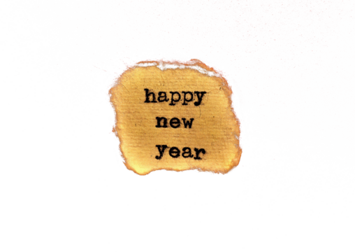 Happy new year message isolated on transparent background