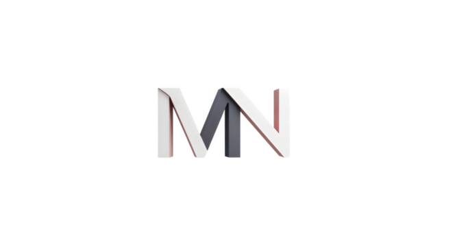 Minimalist MN Letter Logo Design with Modern Geometric Style.