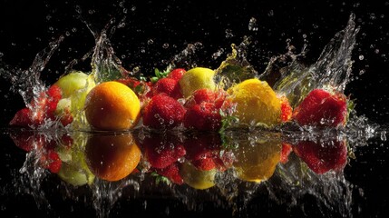 Vibrant Bell Peppers  Orange Bursting with Freshness in Dynamic Water Splash.