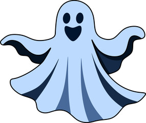 Happy Blue Ghost Character Design