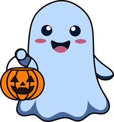 Cute Spirit Ready for Trick or Treat