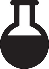 Flask vector icon representing scientific research and chemistry experiments in a laboratory setting for education