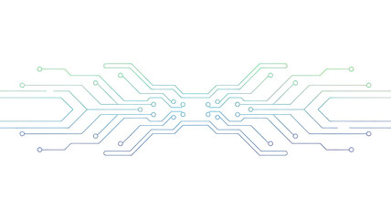 xtended Futuristic Circuit Line Network &ndash; Abstract Neon Tech Path System with Symmetric Blue-Green Electronic Connections, Data Flow Routes, High-Tech Motherboard Layout, Sci-Fi Digital Infrastructure