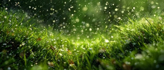 First glimpse of green: snowy veil lifts for spring's arrival. Blockbuster art. Vivid grass and receding snow: nature's transition stage from fall to spring. Poster graphics. Movie artwork.