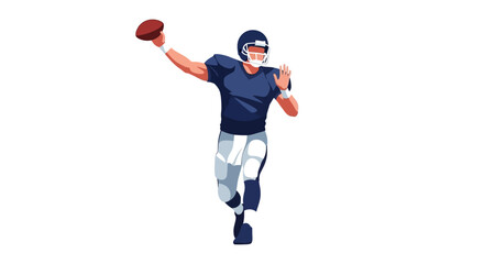 Naklejka premium A football player in uniform preparing to throw the ball