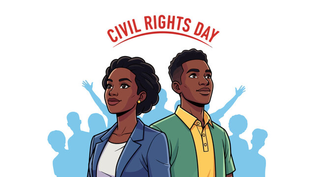 Celebrating Civil Rights Day with diverse supporters for equality and justice