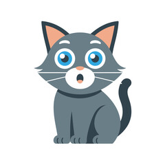 Obraz premium Cute ragdoll cat vector illustration with wide-eyed, shocked expression, ideal as a mascot logo for pet-related brands, fun products, or whimsical digital and print designs.