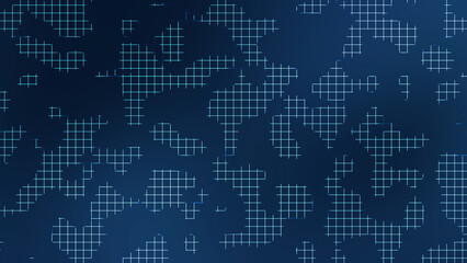 Dark blue glowing grid line abstract background with digital pattern