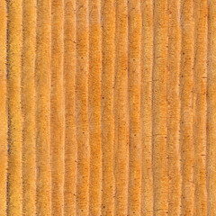 Seamless 4k photo texture of brown colored striped, bumpy veneer wood surface material.