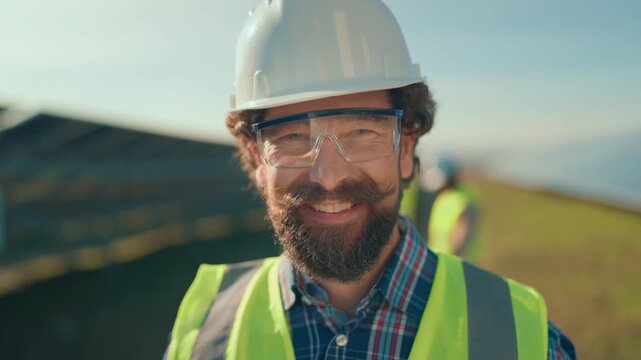 Safety first at construction site in sunny weather with hardworking team members showing commitment