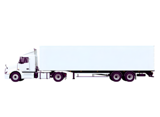 White semitrailer truck isolated on transparent background