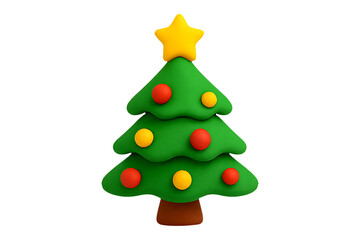 Obraz premium Handmade playdough christmas tree with star and ornaments
