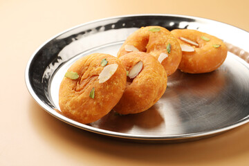 Balu Shahi Indian Sweet
Indian Mithai Balushahi Also Called Balsaahi, Badushah, Khurmi, Indian traditional sweets