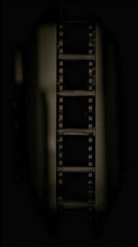 Vintage Film Reel Footage With Dark Vignette Effect