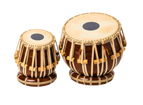 Indian tabla drums isolated on transparent background