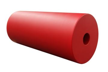 Buy red foam roller for muscle recovery and deep tissue massage therapy on transparent background
