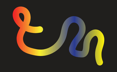 A vibrant gradient line on a black background creates a modern and eyecatching abstract design
