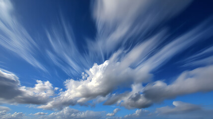 Expansive blue sky with wispy clouds demonstrating the beauty of nature's ever-changing canvas.