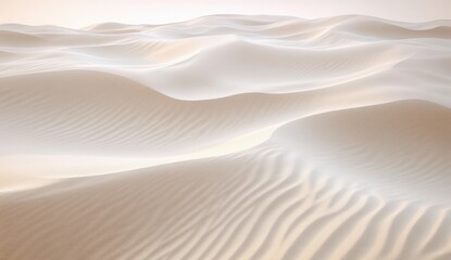 soft undulating sand dunes with delicate ripples under warm gentle light, serene and peaceful desert landscape