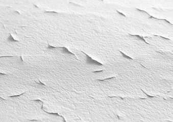 close-up of peeling white textured surface with delicate curled edges and soft shadows conveying quiet minimalist calm