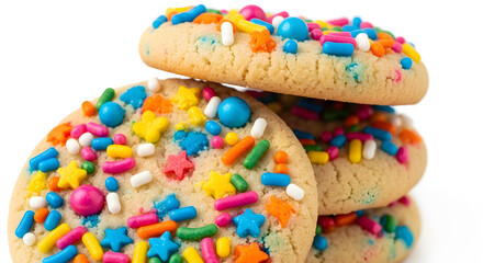 Colorful sugar cookies with sprinkles