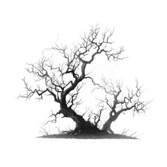 Fototapeta premium spooky trees on white background.