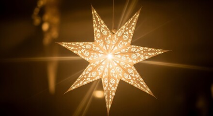 Illuminated Paper Star Lantern Hanging Decor.