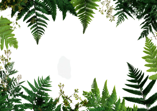 Ferns frame dark oval shape