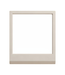 Blank vintage instant photo frame template mockup for nostalgic digital content display isolated PNG with Transparent Background