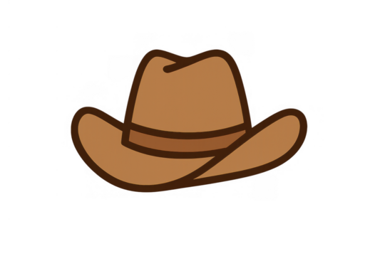 Brown cowboy hat illustrating western culture, american tradition, and country style, ideal for graphic elements