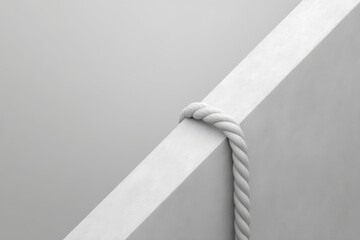 minimalist composition featuring rope star and cross on clean background emphasizing abstract minimalism