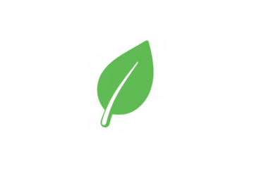 Green leaf icon illustrating nature, ecology, environment, sustainability, veganism, and organic concepts. Transparent background