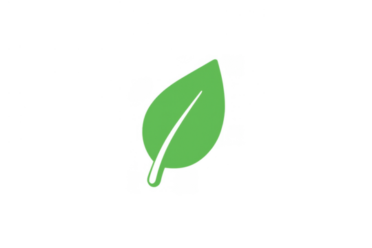Green leaf icon illustrating nature, ecology, environment, sustainability, veganism, and organic concepts. Transparent background